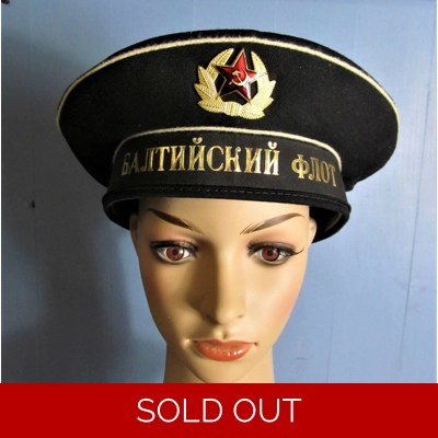 Vintage Soviet authentic military sailor`s cap of the Baltic Fleet super cool.